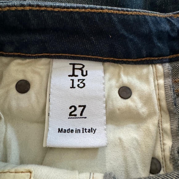 R13 Alison Skinny Jean👖 Howell Indigo 27 ~ NEW! MSRP $380 ~ Made in Italy 🇮🇹 - Picture 5 of 15